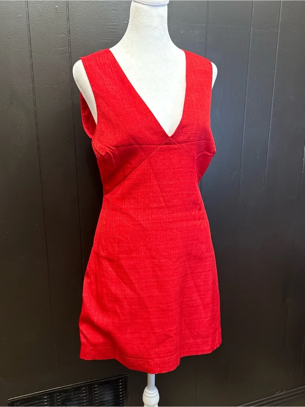RIHOAS Red V-Neck Mini Dress - Picture 3 of 5